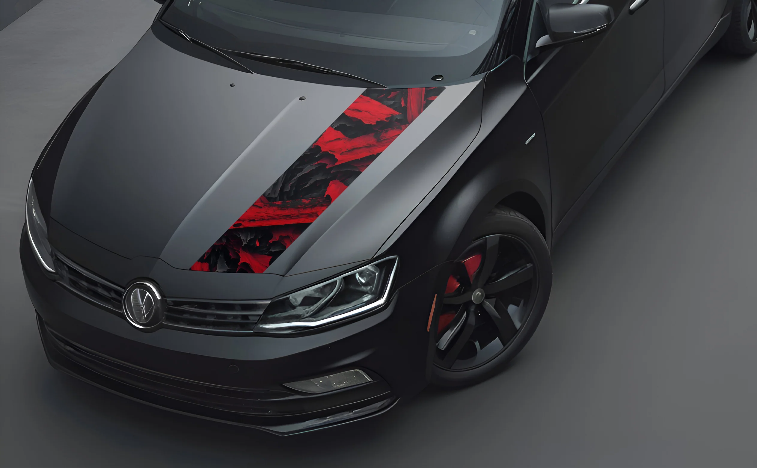 Devil Red Bonnet Wrap for Cars