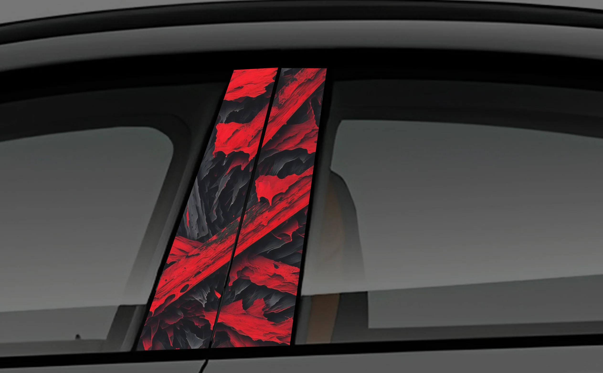 Devil Red Window Pillar Wrap for Cars