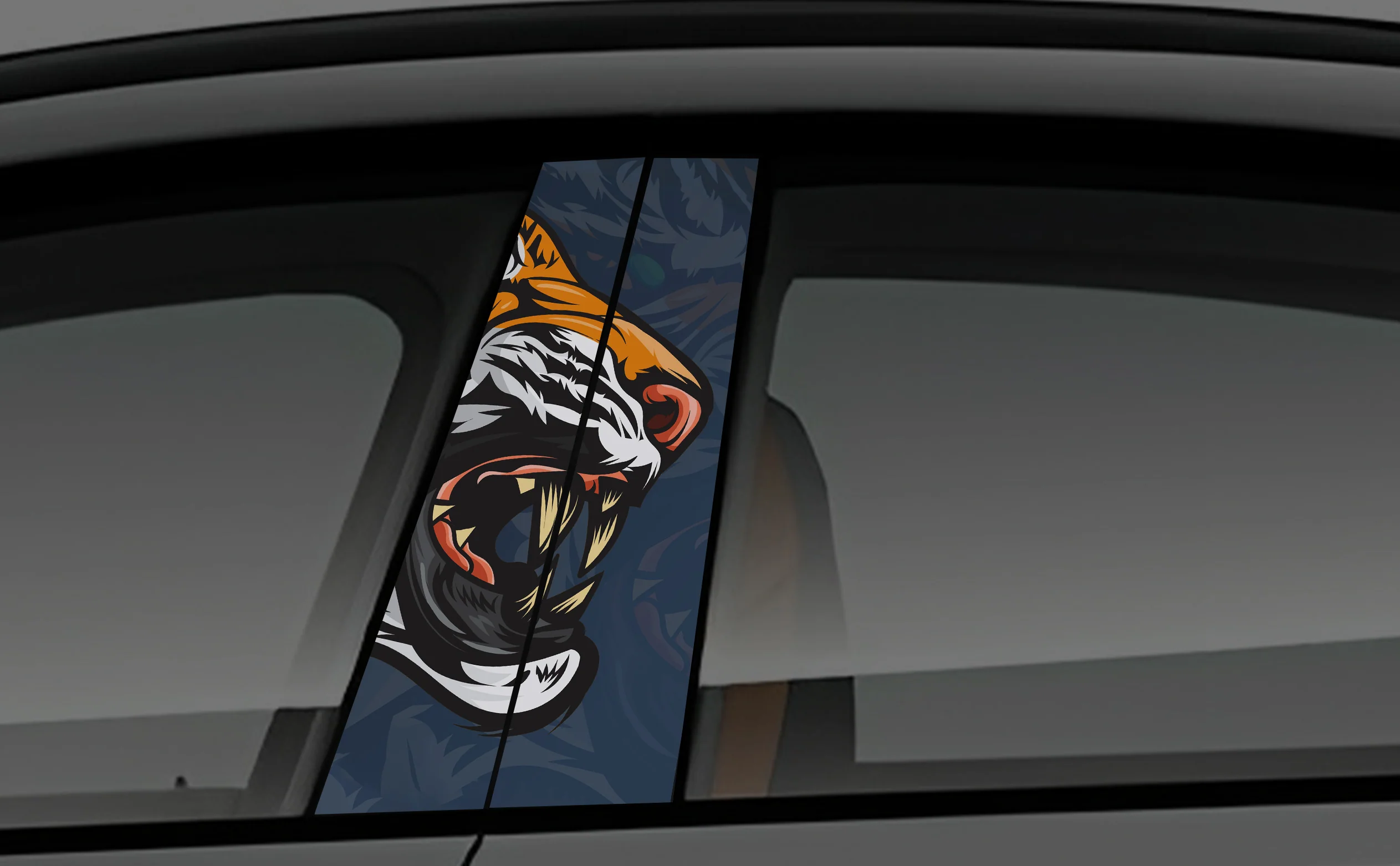 Tiger Strokes Window Pillar Wrap for Cars