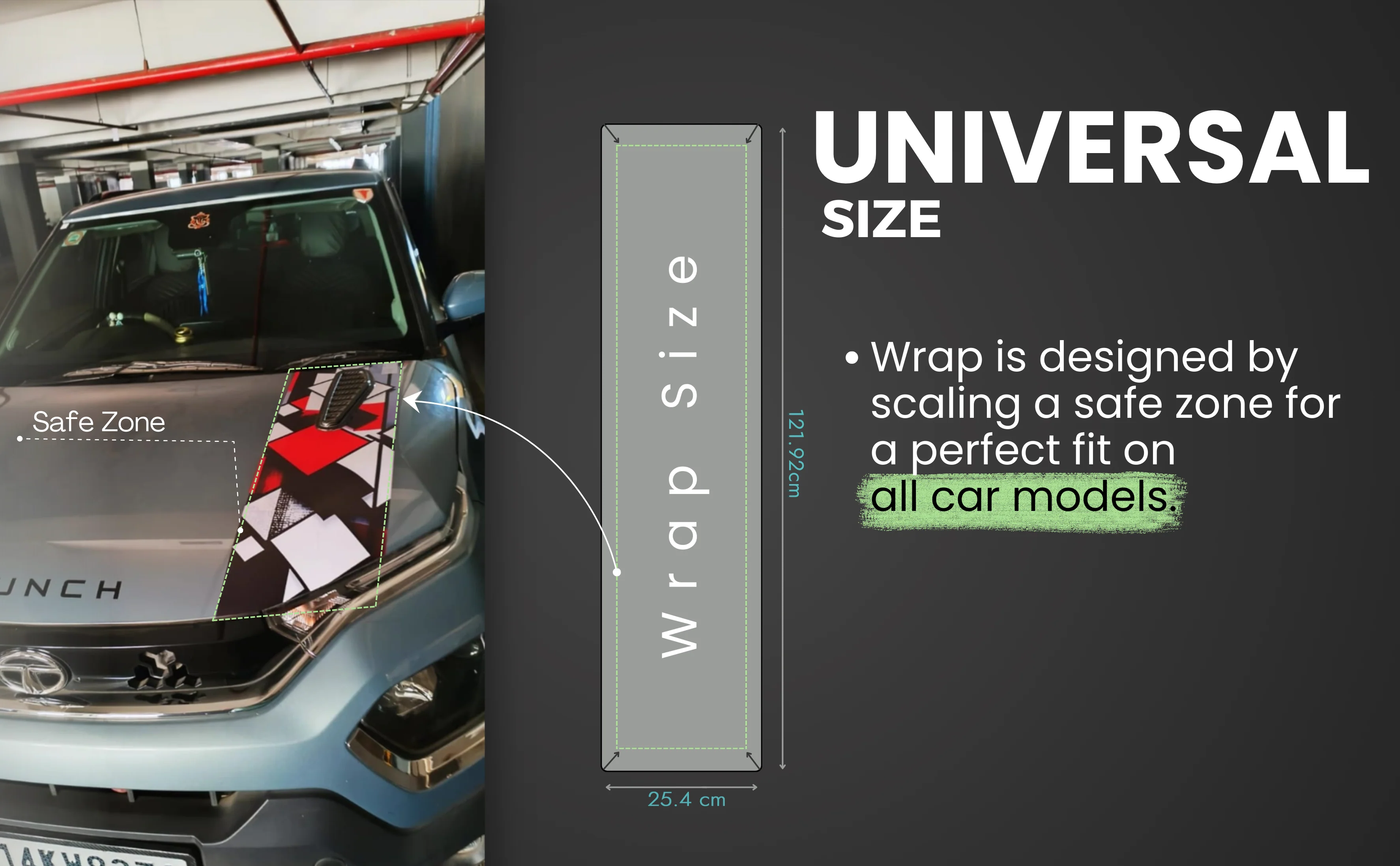Devil Red Bonnet Wrap for Cars - Image 2